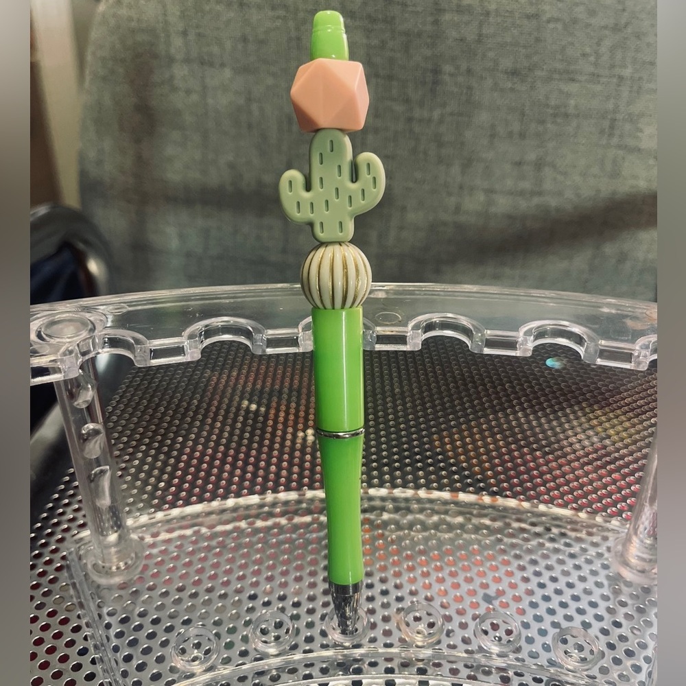 Cute cactus boho style bead ink pen
